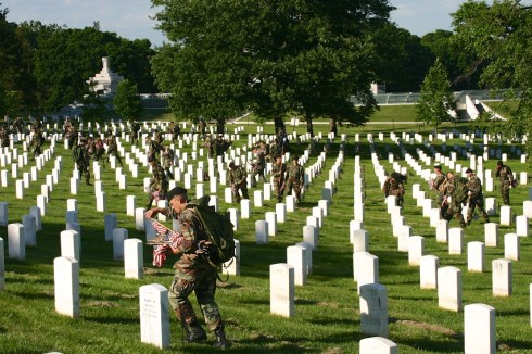 There were a lot of soldiers working at this on a very hot day. Arlington National Cemetery, 5/26/05