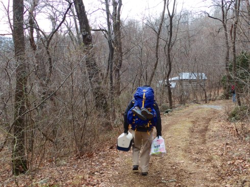 The hike in to Conley Cabin Near Stanardsville, VA, 1/9/14