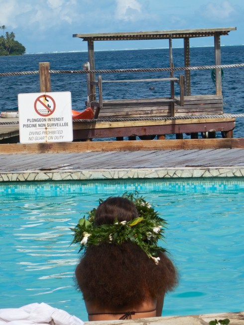 Poolside at the Hawaiki Hotel, Raiatea, 9/28/14