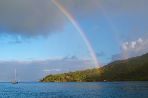 Early morning sunrise, Off Huahine, 10/2/14