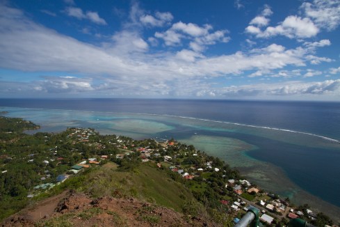 View of the lagoon from Magic Mountain, Moorea, 9/26/14